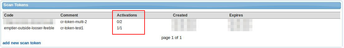 List of available licenses or activations attached to each Scan Token in Ground Labs Services Portal.