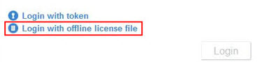 Click on "Login with offline license file" in the Data Recon login window to use an offline license.