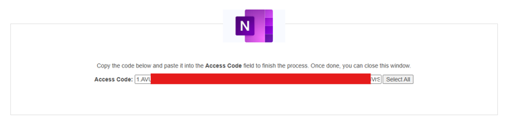 Copy the code and paste to the Access Code field.