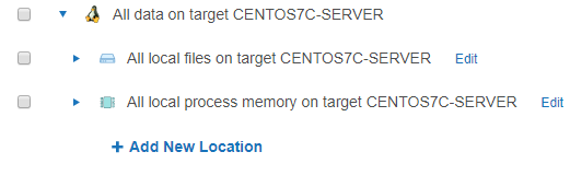 Add New Location Add New Location to an existing Target in the Select Locations page.