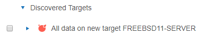 Add a Discovered Target New Target "FREEBSD11-SERVER" under Discovered Targets in the Select Locations page.