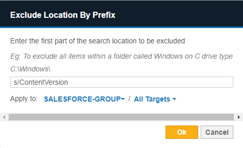 Exclude Location by Prefix Global Filter Set up the global filter to exclude specific Objects from Salesforce Targets